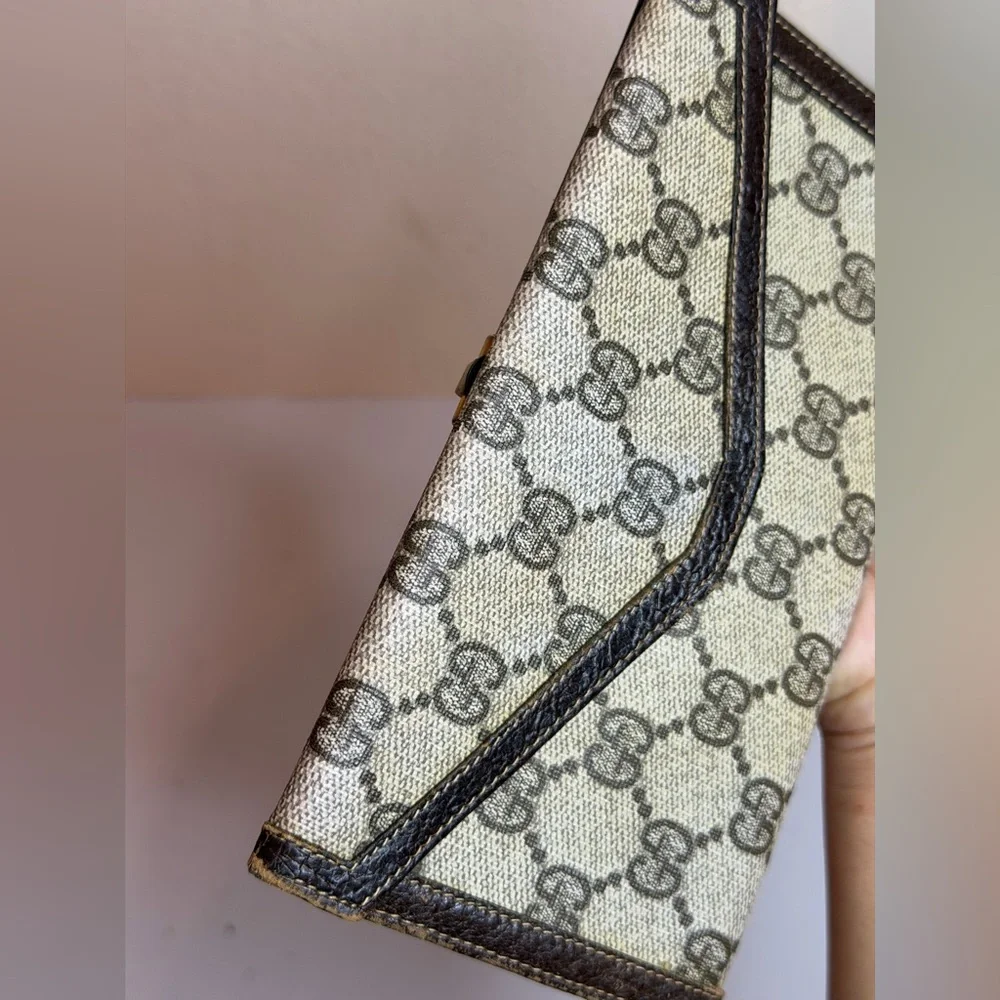 Vintage 70-80s Gucci GG canvas Long wallet